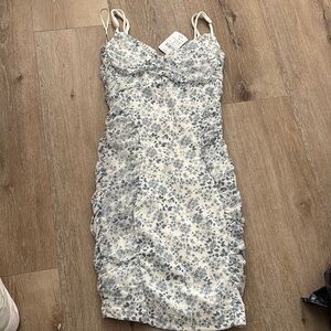 Windsor Floral Spaghetti Strap Dress - Blue and White size S